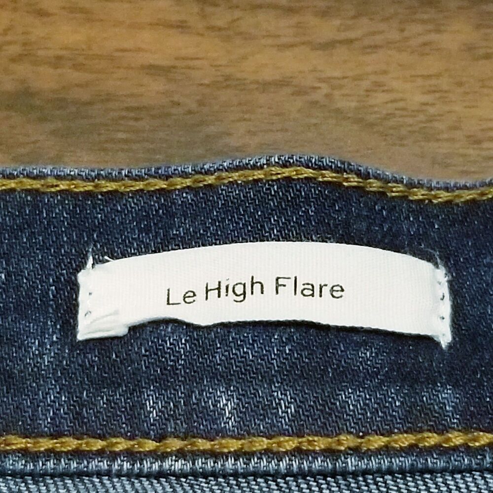 Frame Le High Flare Jeans Women's Size 29 Crop Raw Hem Stretch Denim (30x23) - Picture 6 of 7